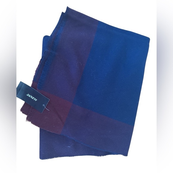 Alfani men’s scarf Navy Burgundy maroon NWT one size colorblock - Picture 1 of 6